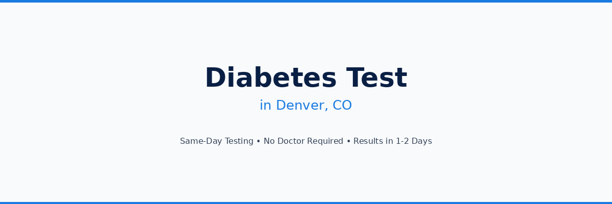 Diabetes Testing in Denver, CO