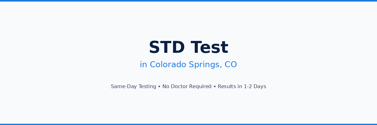 STD Testing in Colorado Springs, CO
