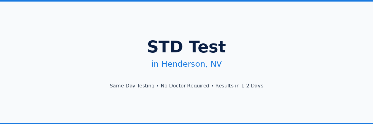STD Testing in Henderson, NV