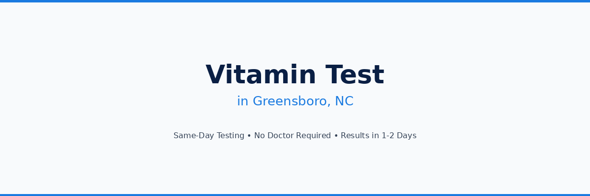 Vitamin Testing in Greensboro, NC